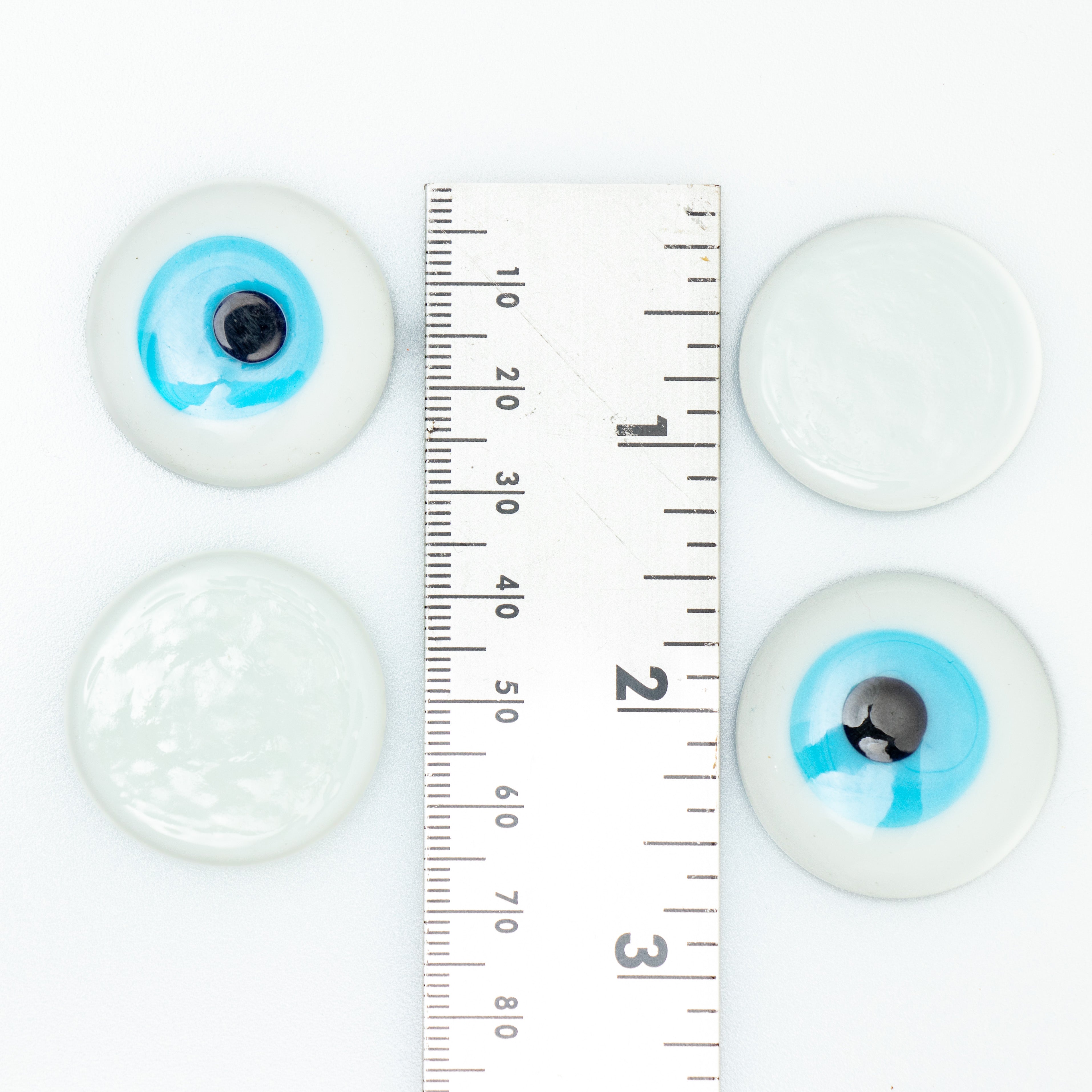 Evil Eye, 1" Inch, White, Handmade, 10 Pieces in a Pack