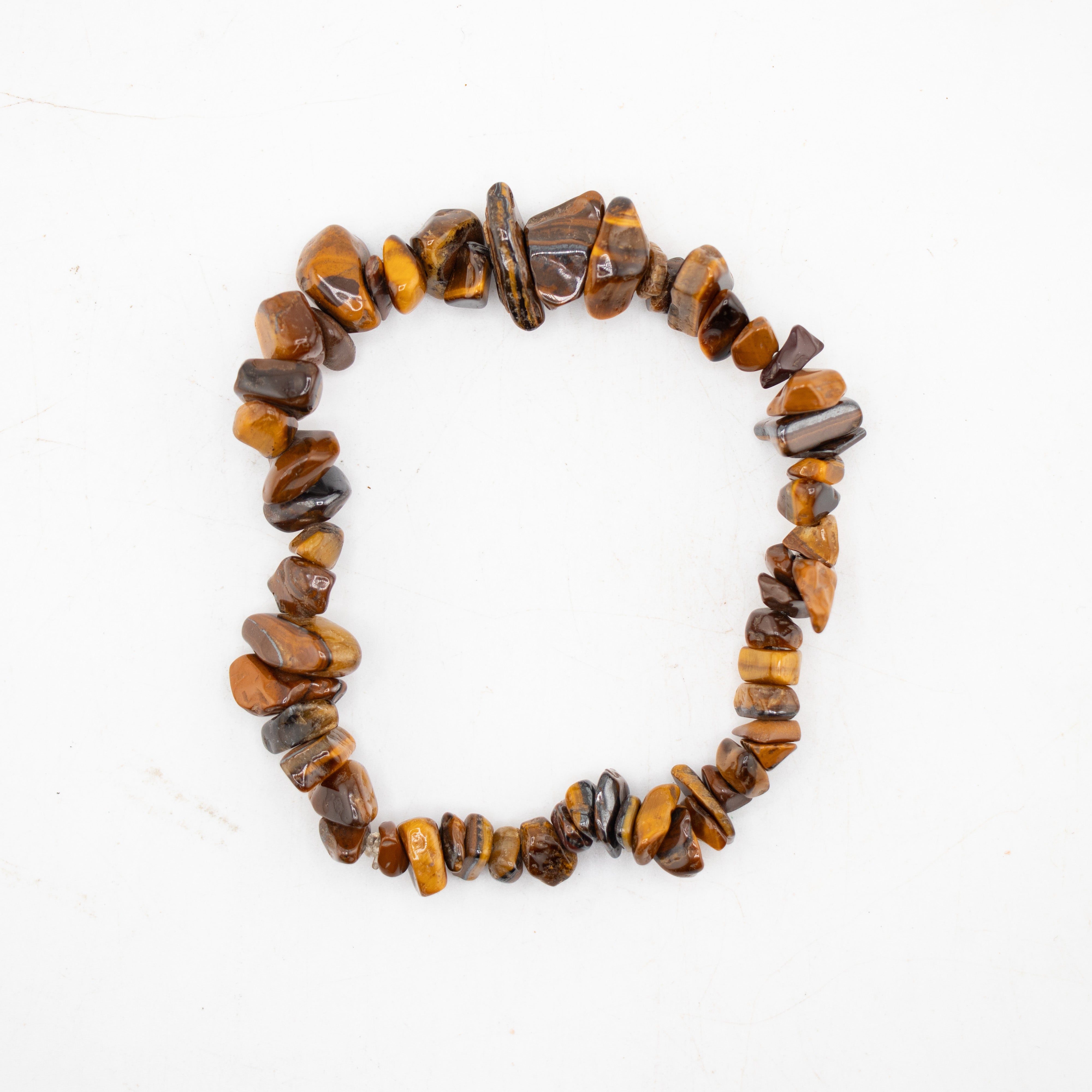 Tiger Eye Chipped Stone Bracelet, 5 Pieces in a Pack