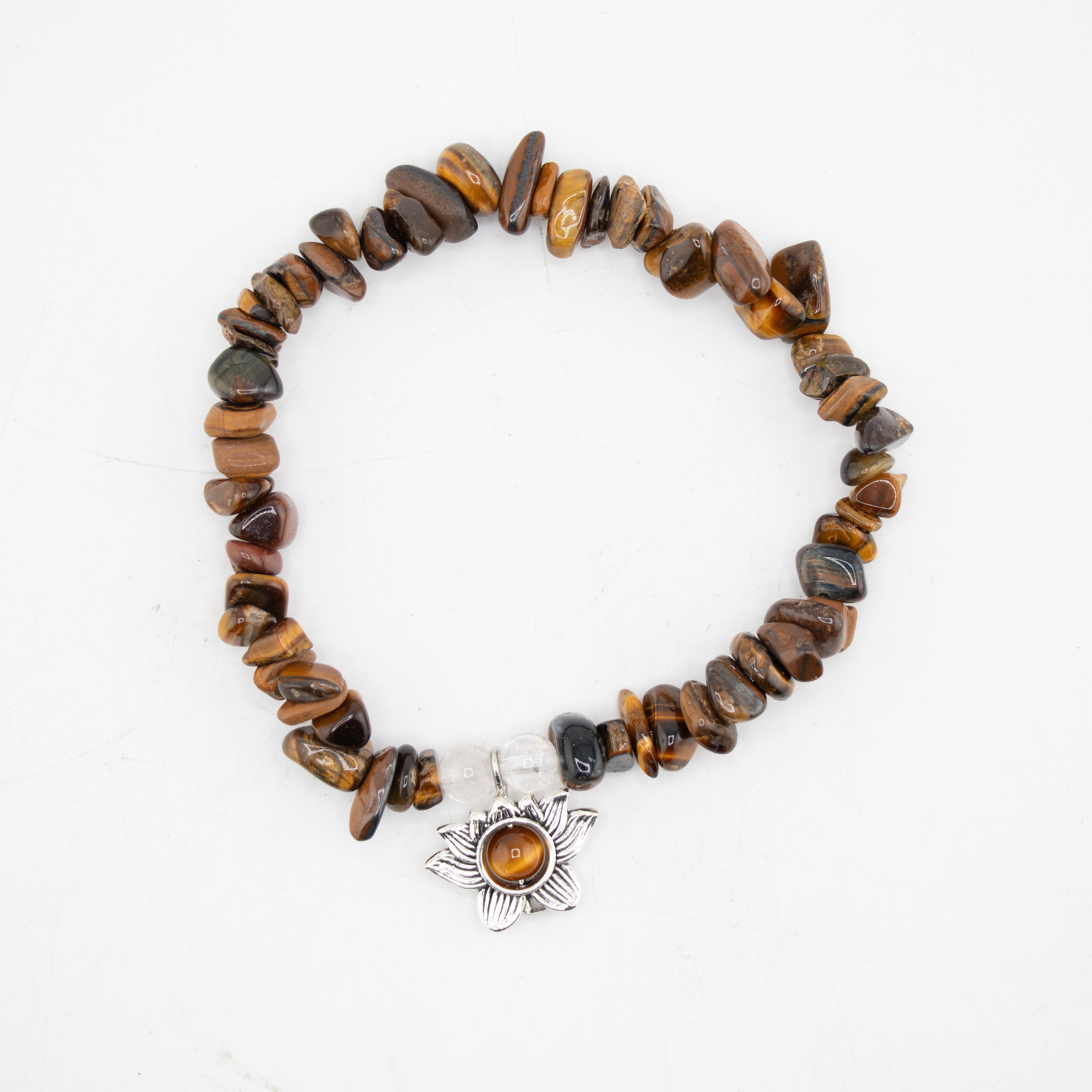 Tiger Eye Chipped Stone Bracelet, 5 Pieces in a Pack