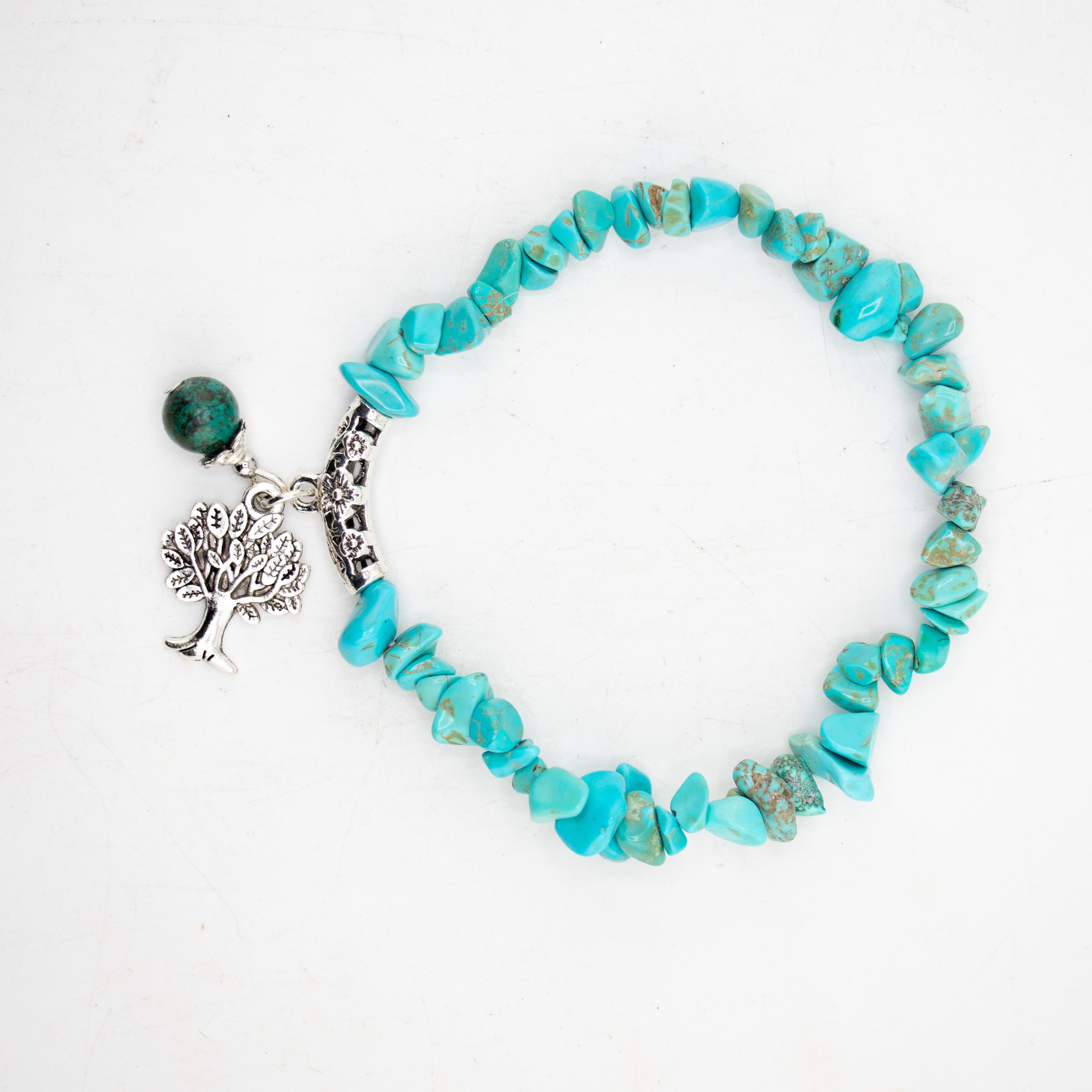 Turquoise Chipped Stone Bracelet, 5 Pieces in a Pack