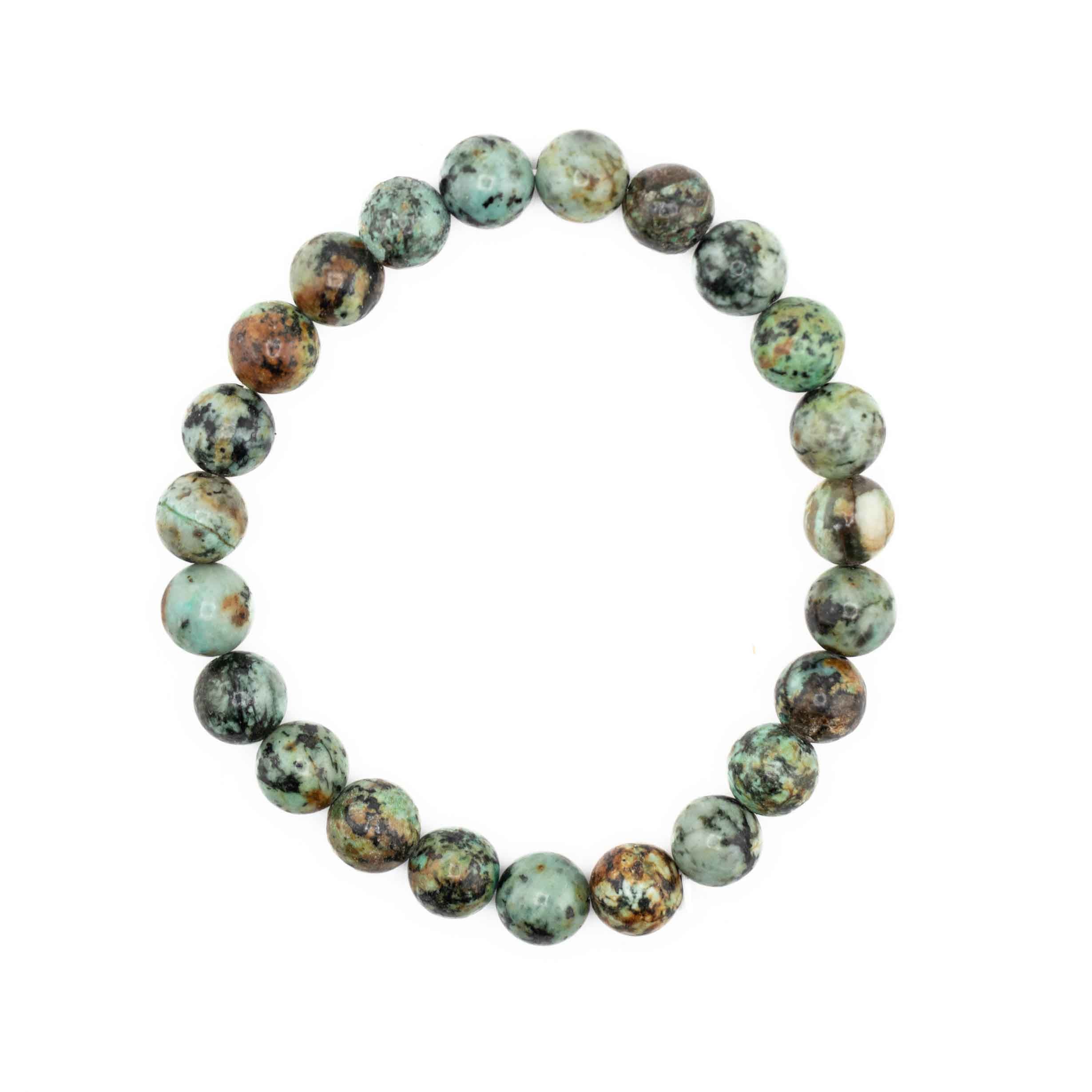 Turquoise (African), Metal Free Bracelet, 8mm, 5 Pieces in a Pack