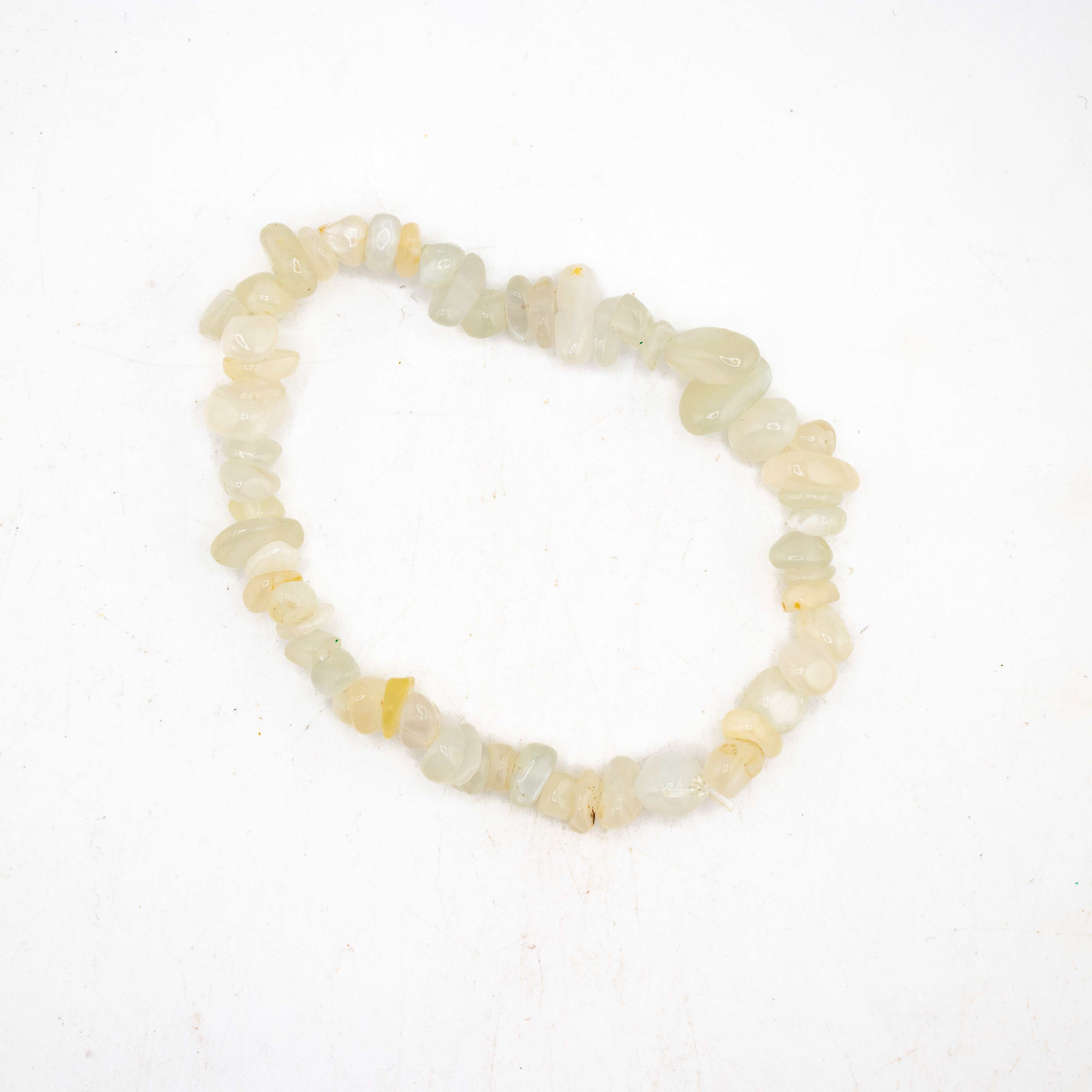 White Moonstone Chipped Stone Bracelet, 5 Pieces in a Pack