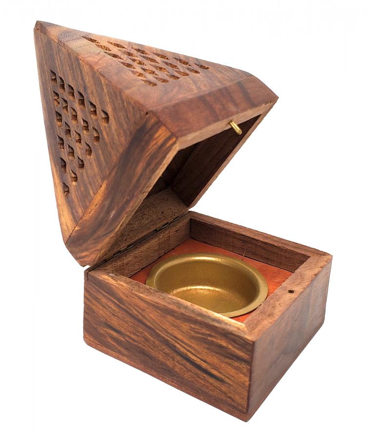 Wooden Temple Cone/Charcoal Incense Burner 5" - 1pc Per Pack