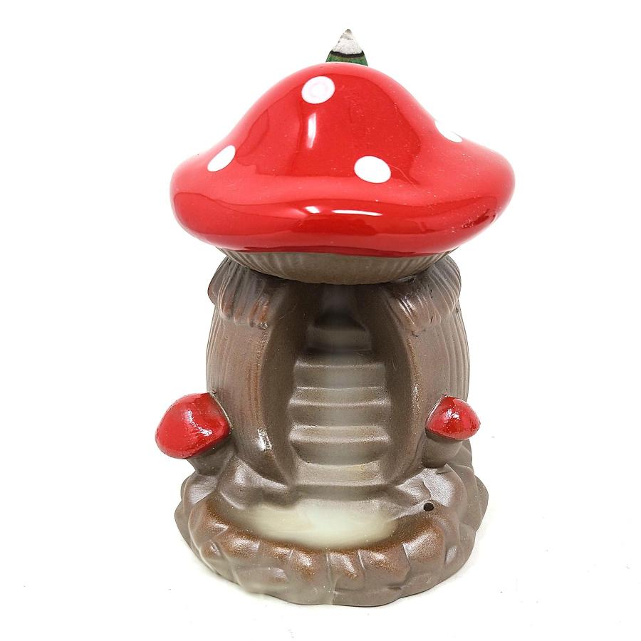 Mushroom House Backflow Cone Incense Burner 3.25"D x 4.5"H - 1 Piece