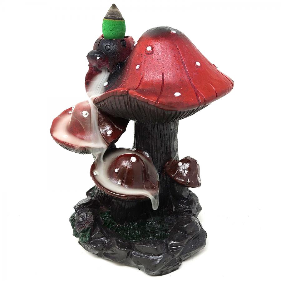 Mushroom Backflow Cone Incense Burner 5.5"H x 3.75"W - 1 Piece