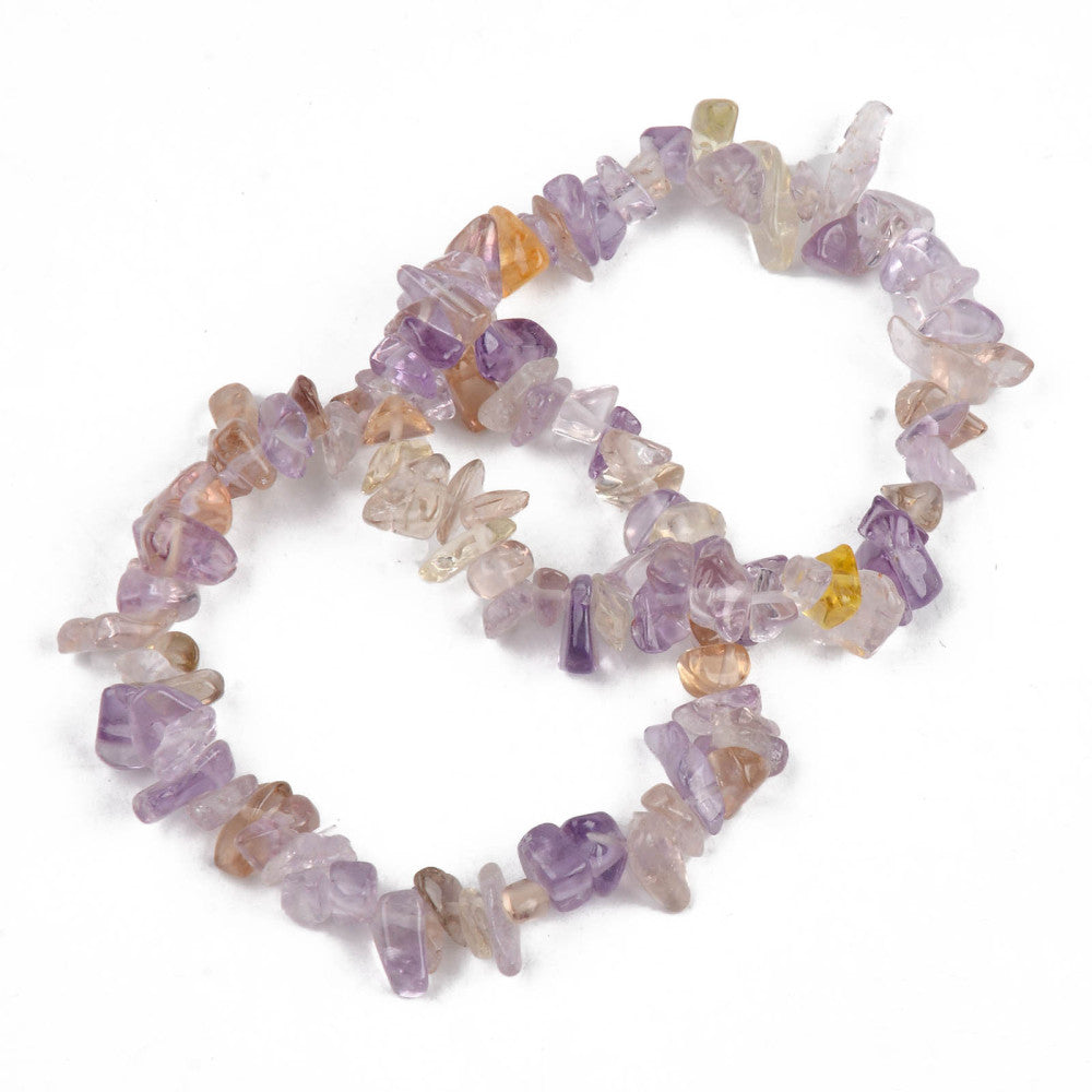 Ametrine Chipped Stone Bracelet, 5 Pieces in a Pack