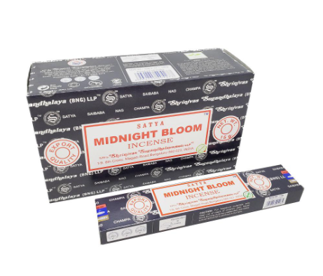 Satya Midnight Bloom, Incense Sticks, 15 grams in one Pack, 12 Pack Box