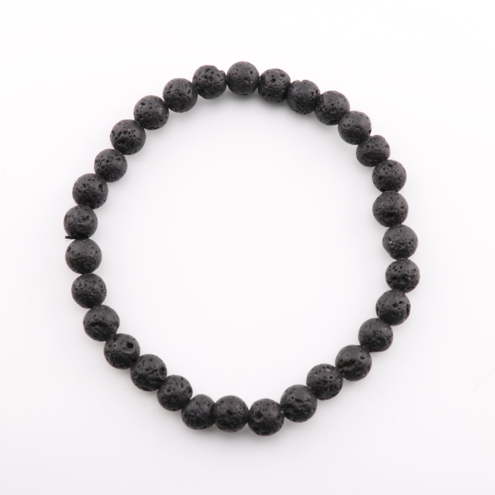 Lava Stone Bracelet, 6mm, 5 Pieces in a Pack