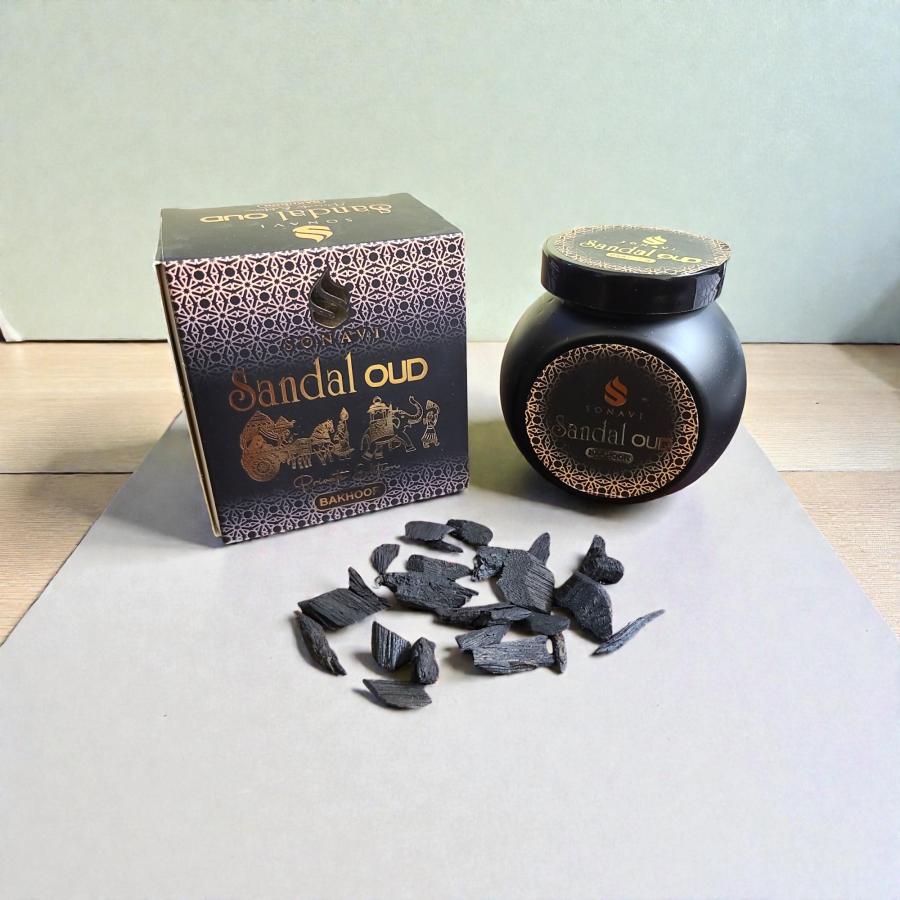 Sonavi Bakhoor Sandal Oud, Incense Resin Chips, 40 Grams Jar