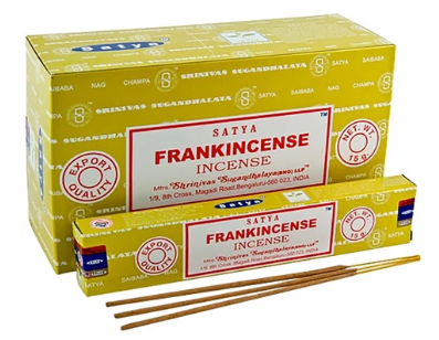 Satya Frankincense, Incense Sticks, 15 grams in one Pack, 12 Pack Box