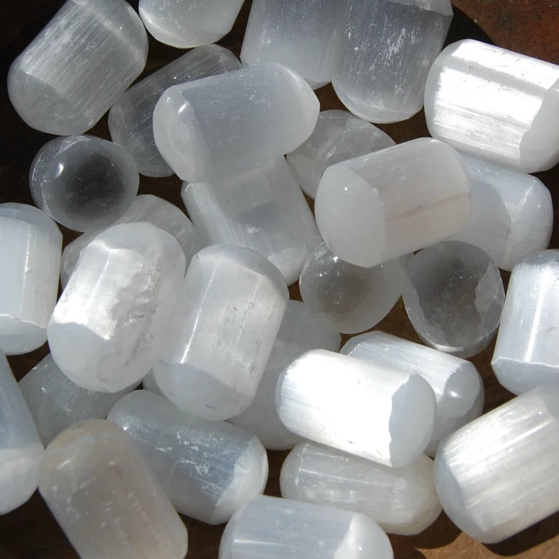 Selenite Tumbled Stone, 1" inch, 1 lb Packs