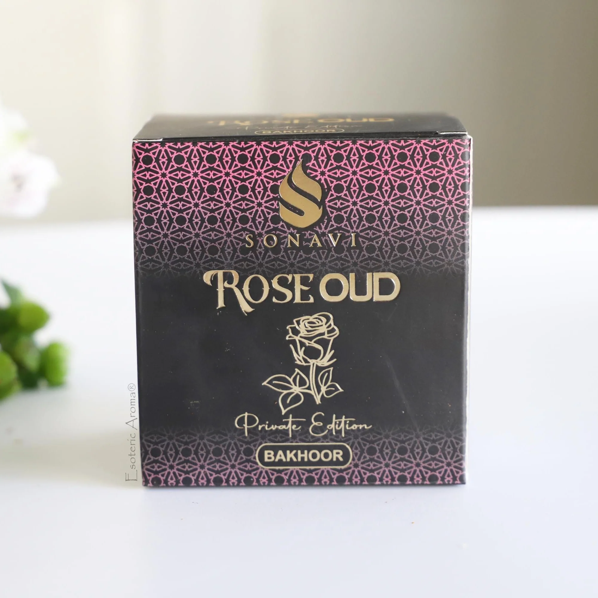 Sonavi Bakhoor Rose Oud, Incense Resin Chips, 40 Grams Jar