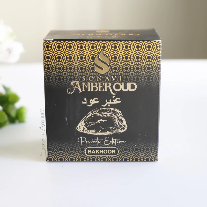 Sonavi Bakhoor Amber Oud, Incense Resin Chips, 40 Grams Jar