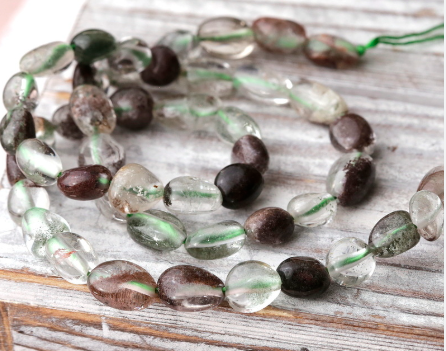 Lodolite Quartz Nugget Beads Bracelet, 6-8mm, 5 Pieces in a Pack