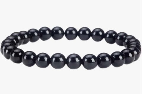 Obsidian Bracelet, 6mm, 5 Pieces in a Pack