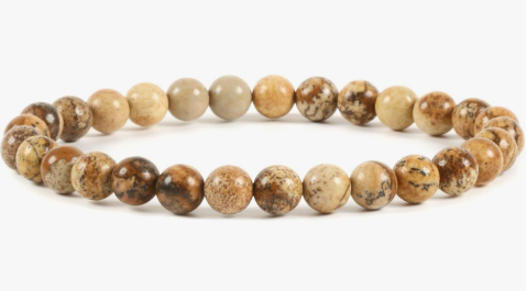 Picture Jasper Bracelet, 6mm, 5 Pieces in a Pack