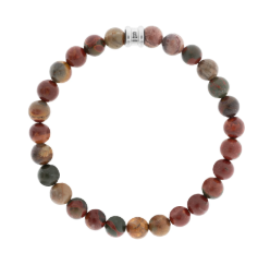 Jasper (Poly), Metal Free Bracelet, 8mm, 5 Pieces in a Pack