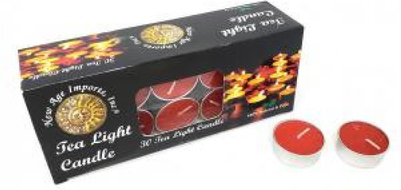 Tea Light Candles, Red, Pack of 30