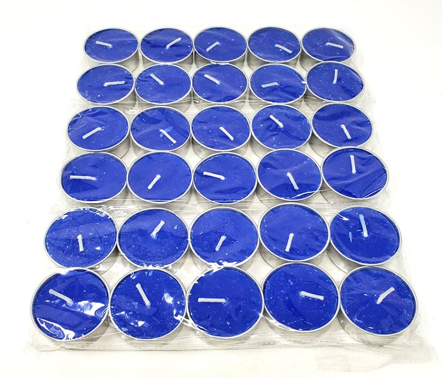 Tea Light Candles, Blue, Pack of 30
