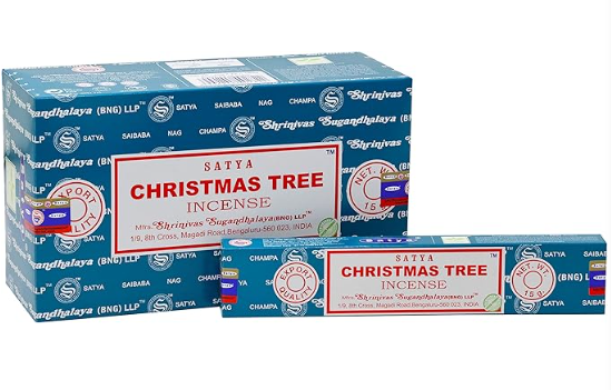 Satya Christmas Tree, Incense Sticks, 15 grams in one Pack, 12 Pack Box