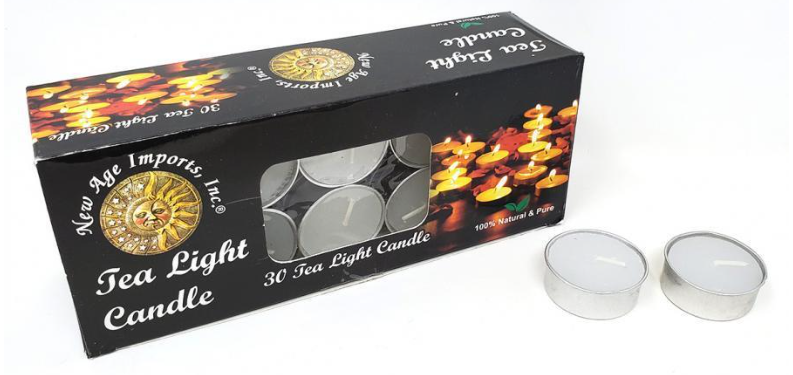 Tea Light Candles, White, Pack of 30