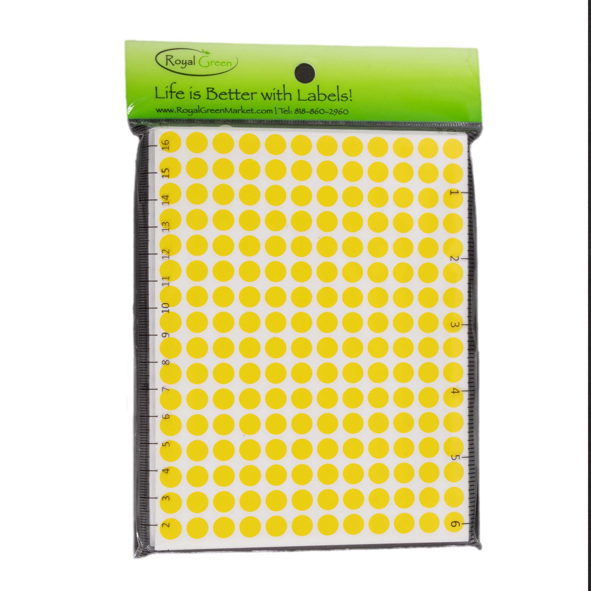 Dot Stickers ~1/4 Inch 8 mm Yellow, 8400 Dots in a Pack