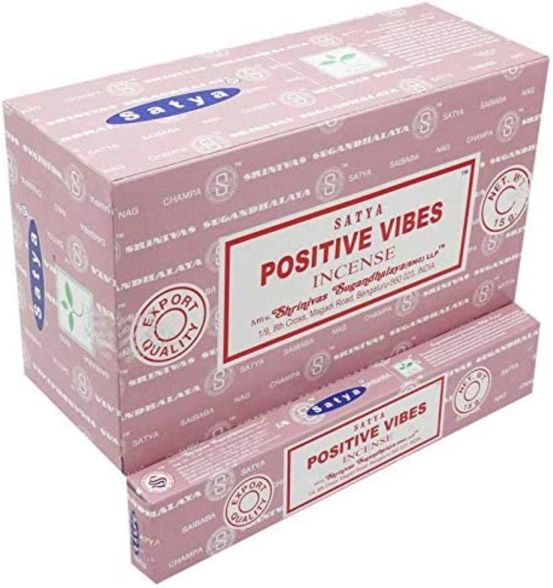 Satya Positive Vibes, Incense Sticks, 15 grams in one Pack, 12 Pack Box