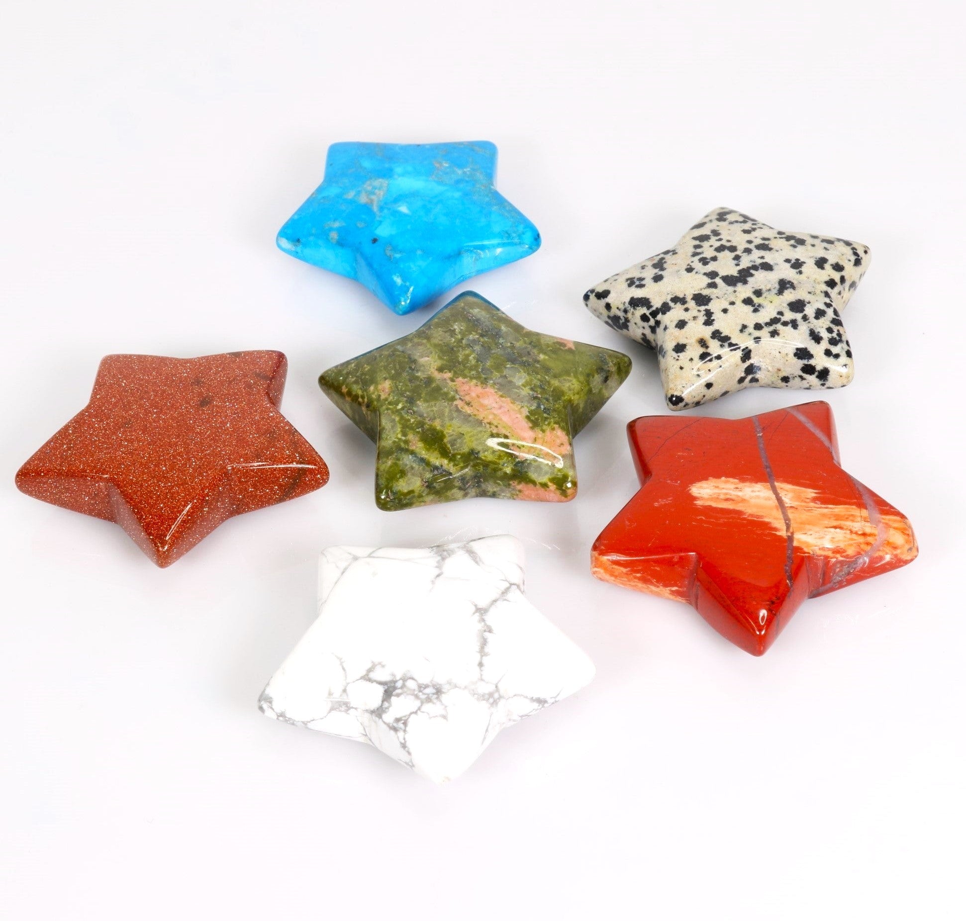 Assorted Stones Stars, 50mm, 10 Pieces in a Pack, #002