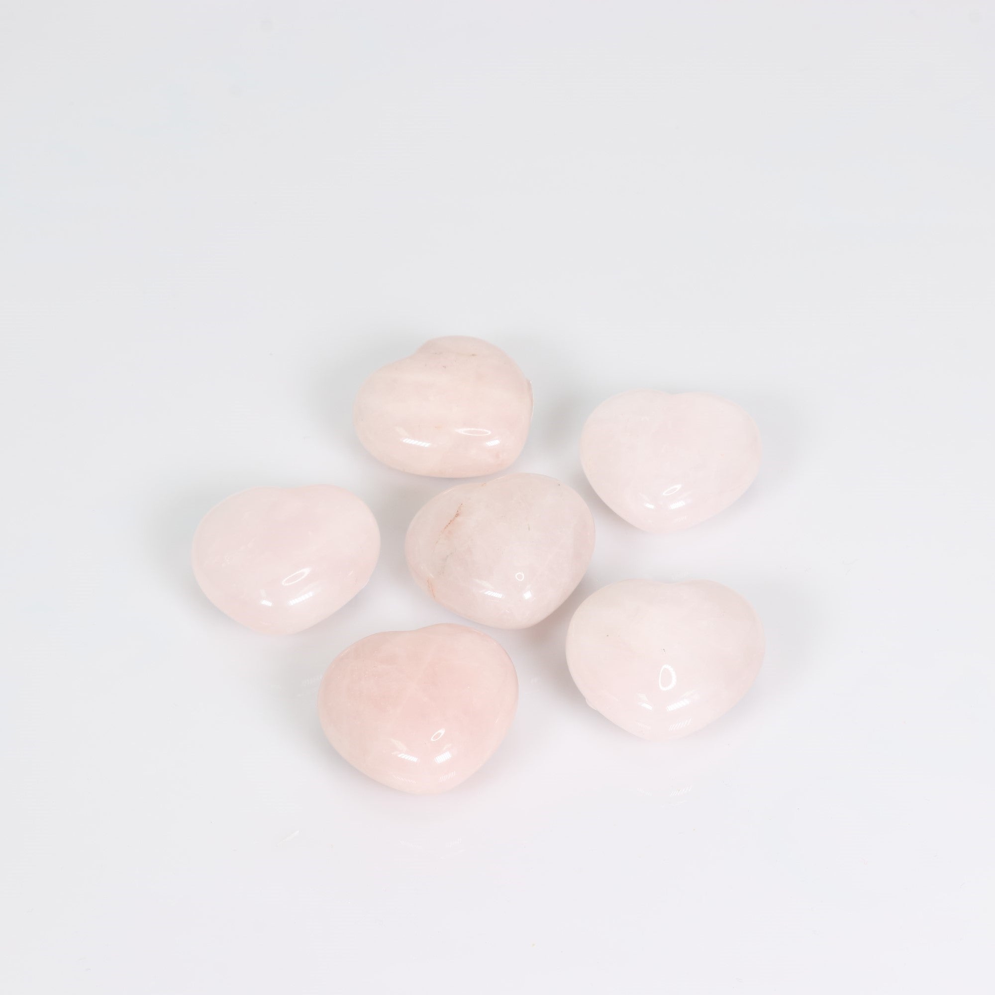 Rose Quartz Hearts, 30mm, 10 Pieces in a Pack, #004