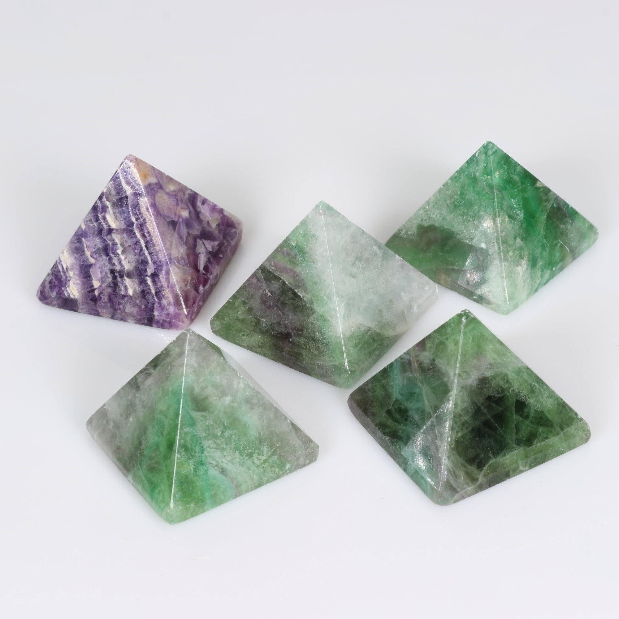 Fluorite Pyramids, 30mm, 10 Pieces in a Pack, #005