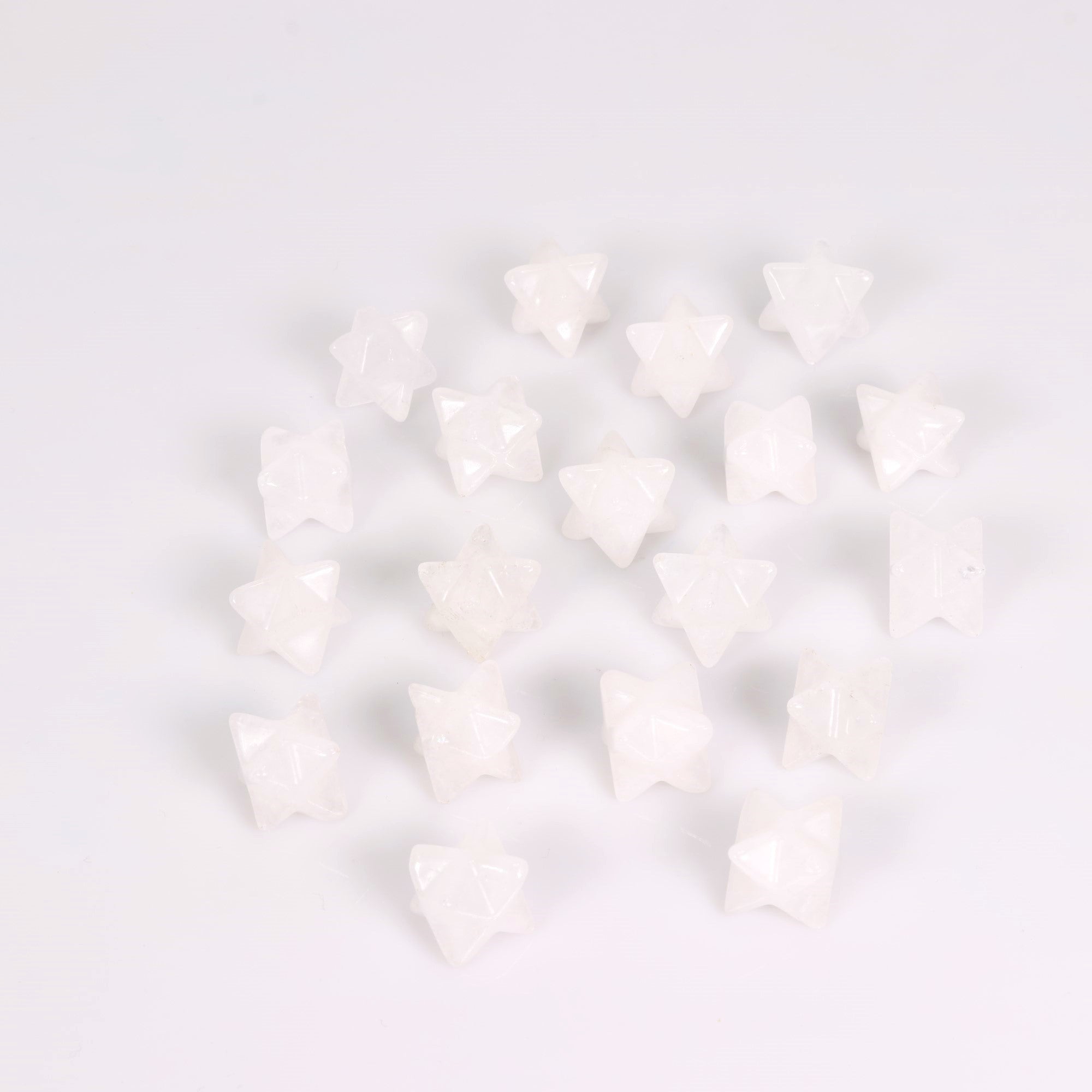 Clear Quartz Merkaba Stars, 20mm, 10 Pieces in a Pack, #007