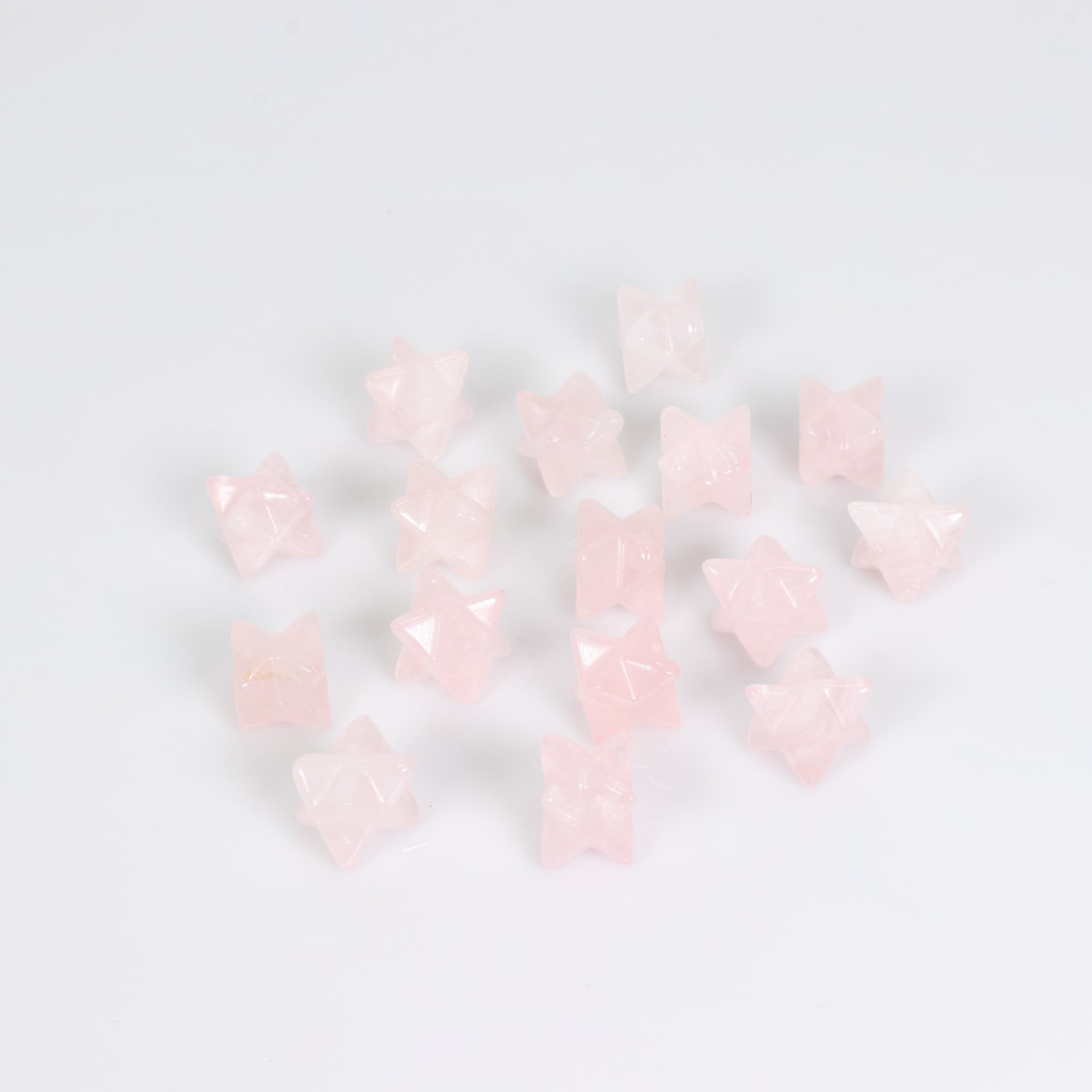 Rose Quartz Merkaba Stars, 20mm, 10 Pieces in a Pack, #010