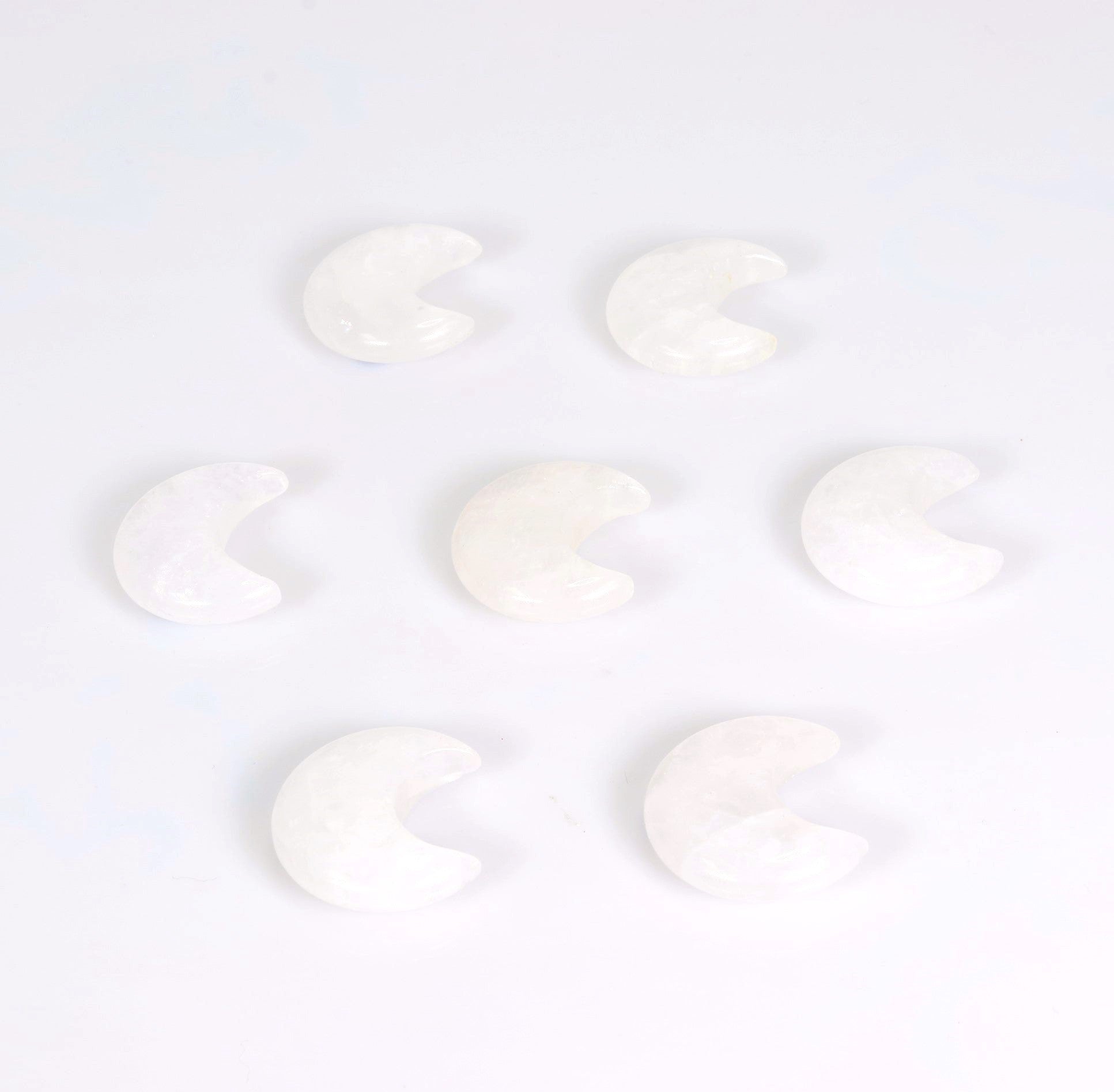 Clear Quartz Moons, 30mm, 10 Pieces in a Pack, #011