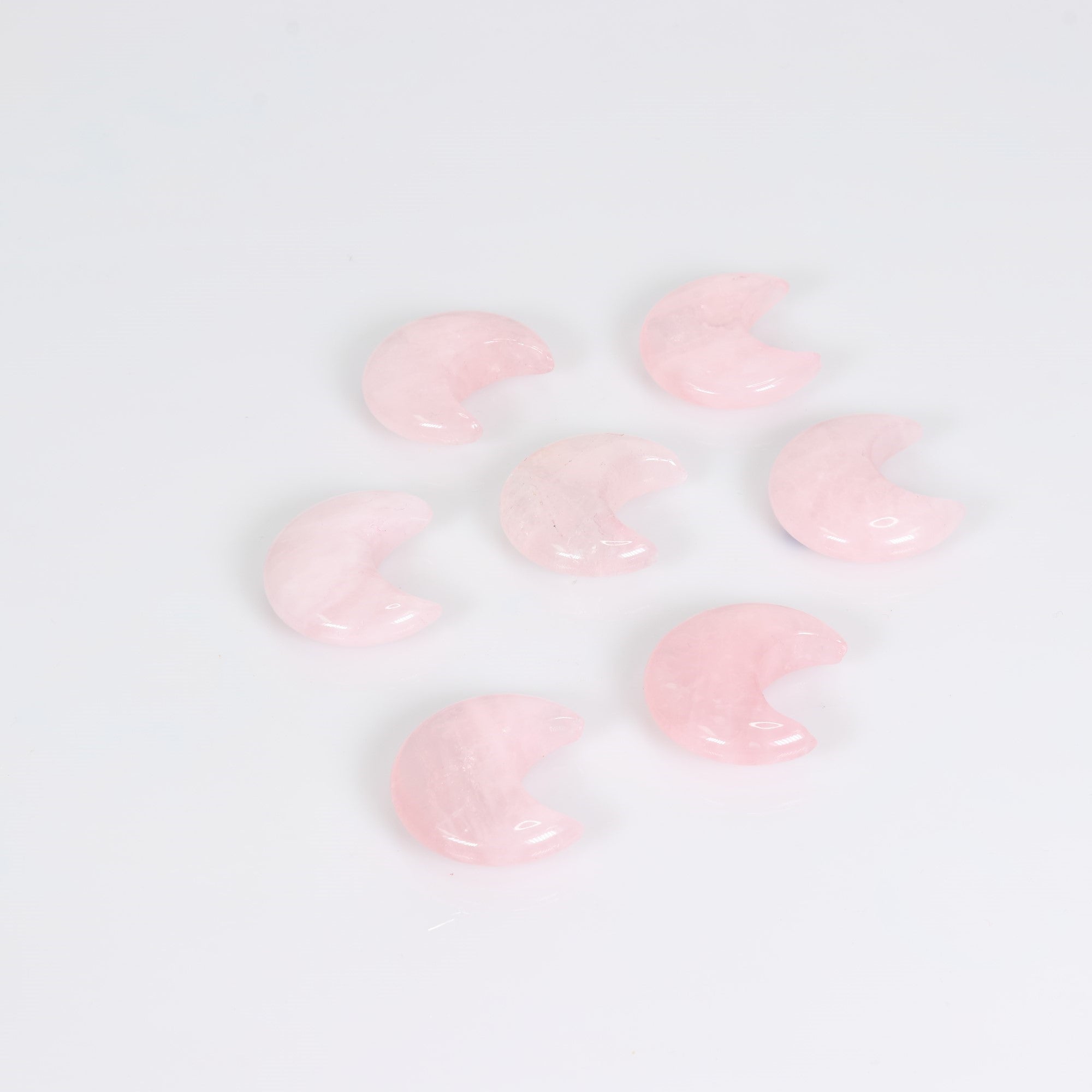 Rose Quartz Moons, 30mm, 10 Pieces in a Pack, #011