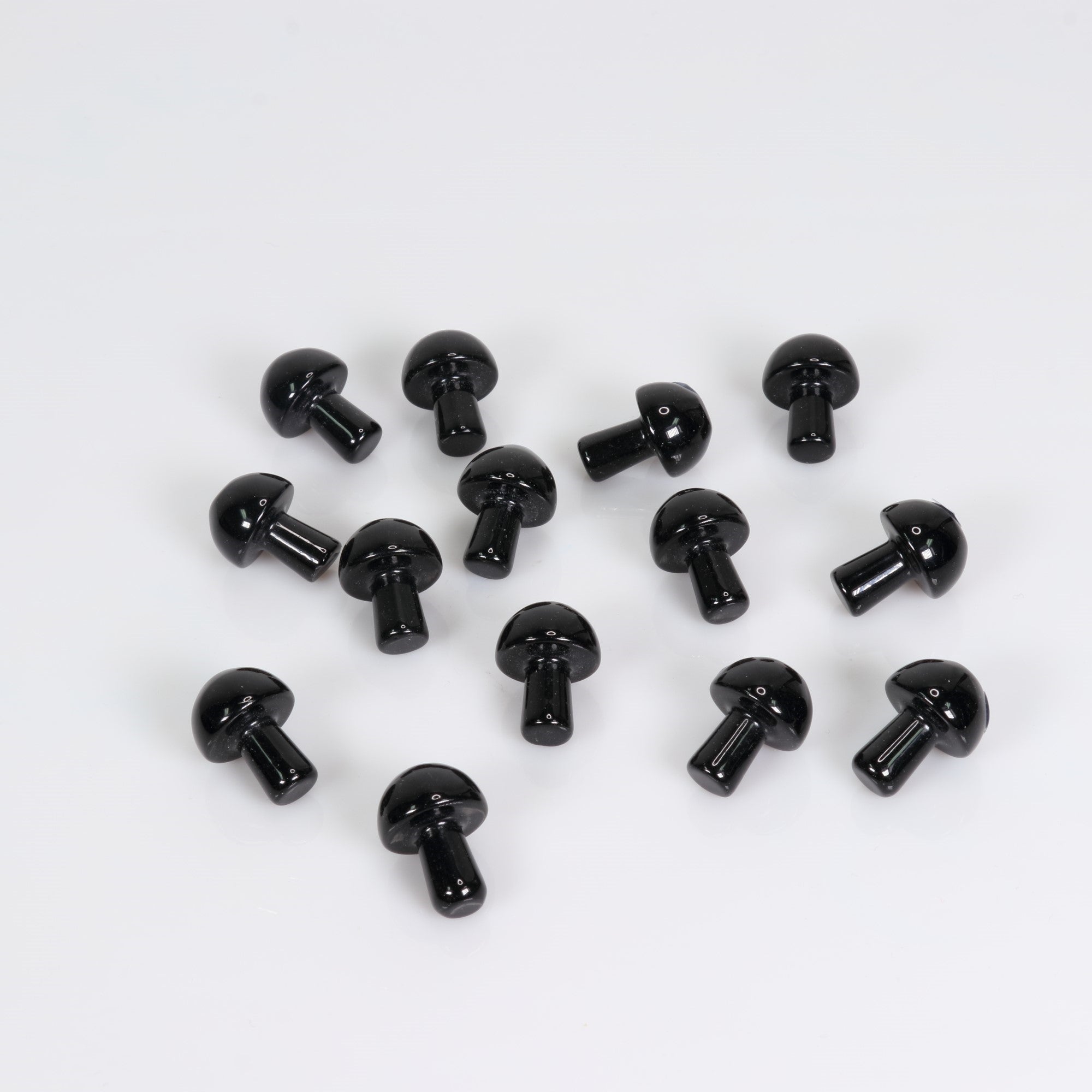 Obsidian Mushrooms, 20mm, 10 Pieces in a Pack, #012