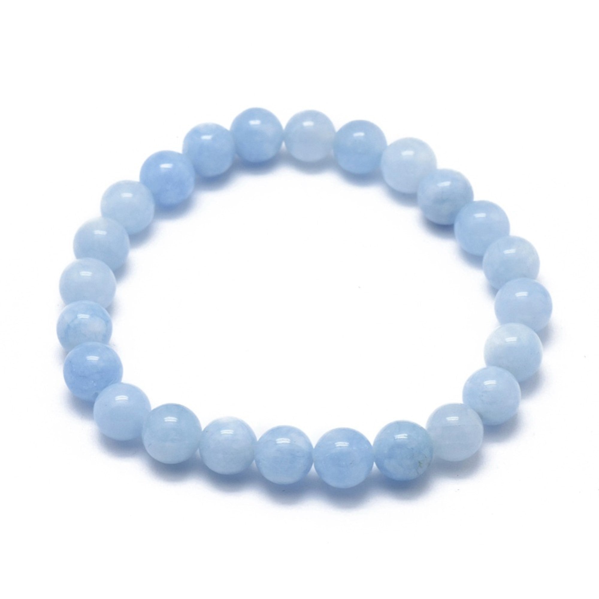 Natural White Jade Bracelet, No Metal, 8mm, 5 Pieces in a Pack#181