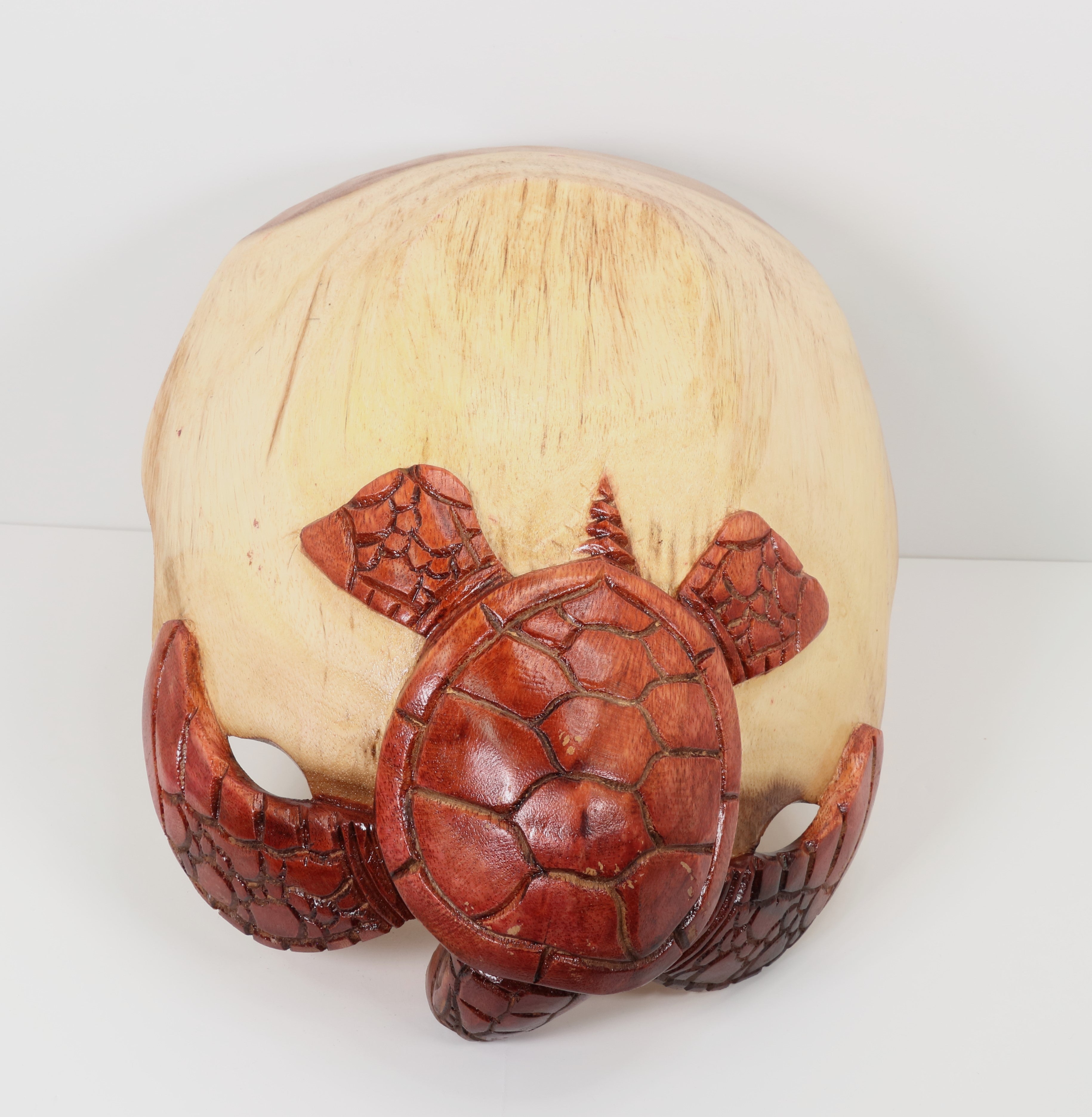 Turtle Shaped Wood Bowl, 11" Inch, Large Size