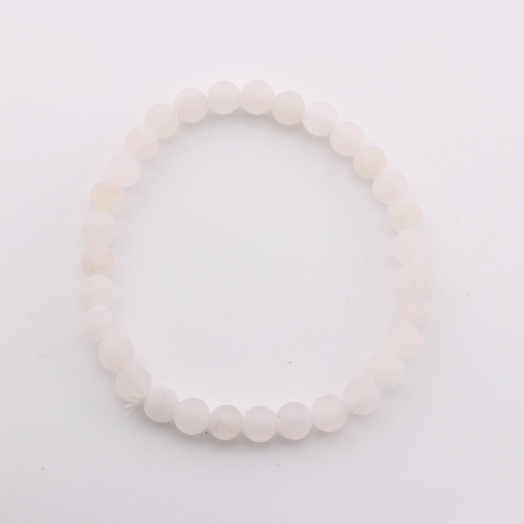 Natural Frosted Clear Quartz Bracelet, No Metal, 6mm, 5 Pieces in a Pack, #233