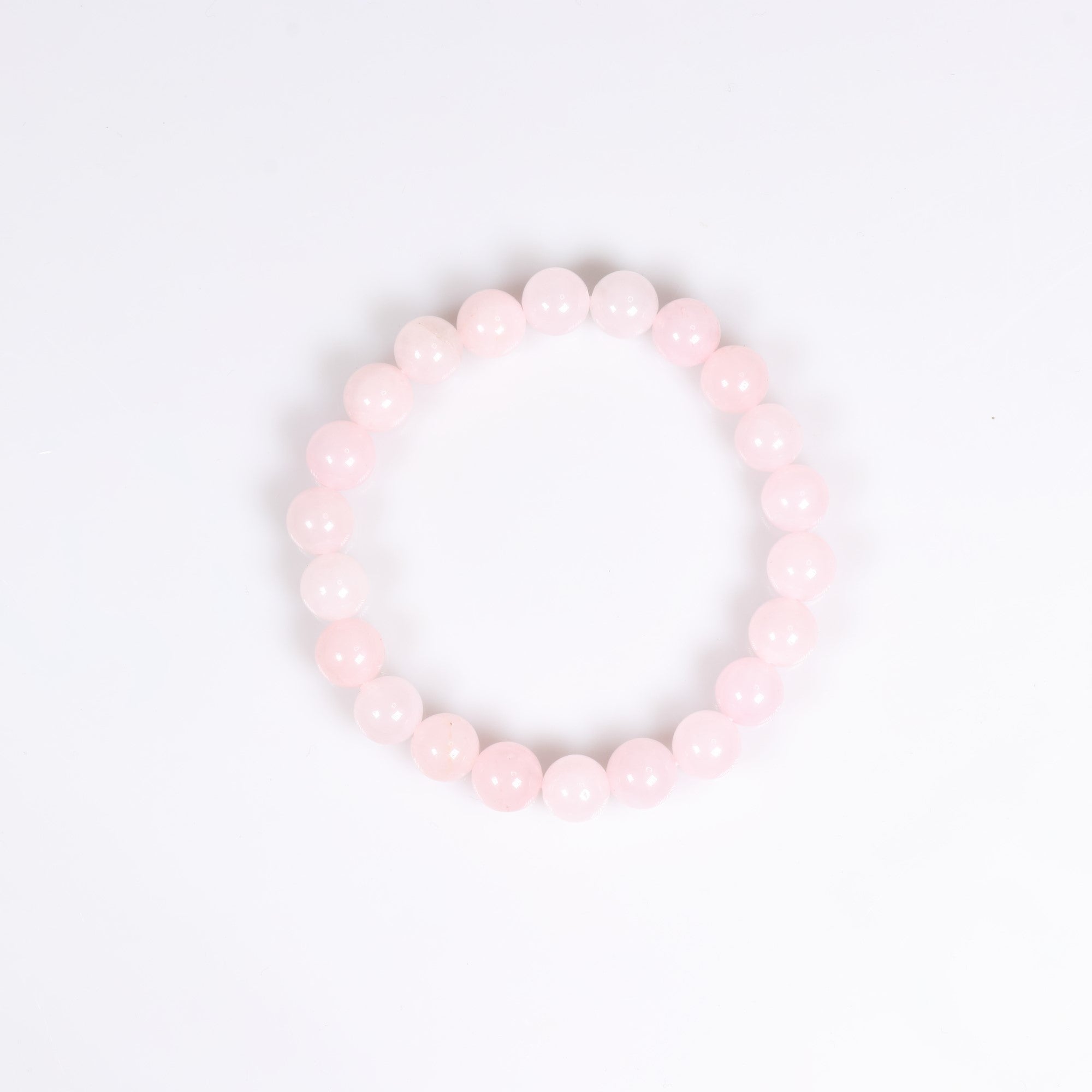 Natural Rose Quartz Bracelet, No Metal, 8 mm, 5 Pieces in a Pack, #005