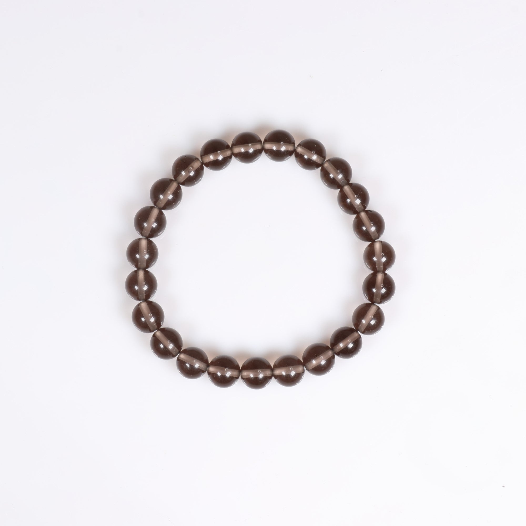 Natural Smoky Quartz Bracelet, No Metal, 8 mm, 5 Pieces in a Pack, #085