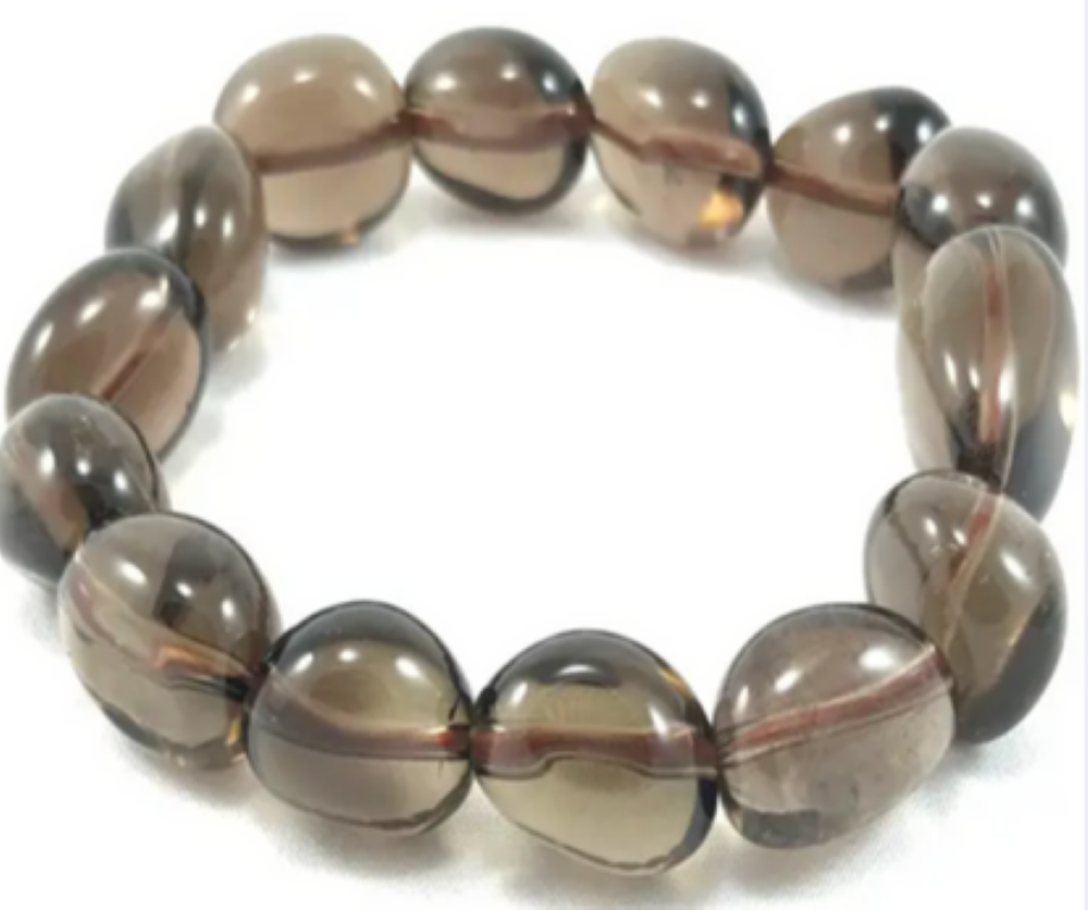 Natural Smoky Quartz Bracelet, No Metal, 8 mm, 5 Pieces in a Pack #247