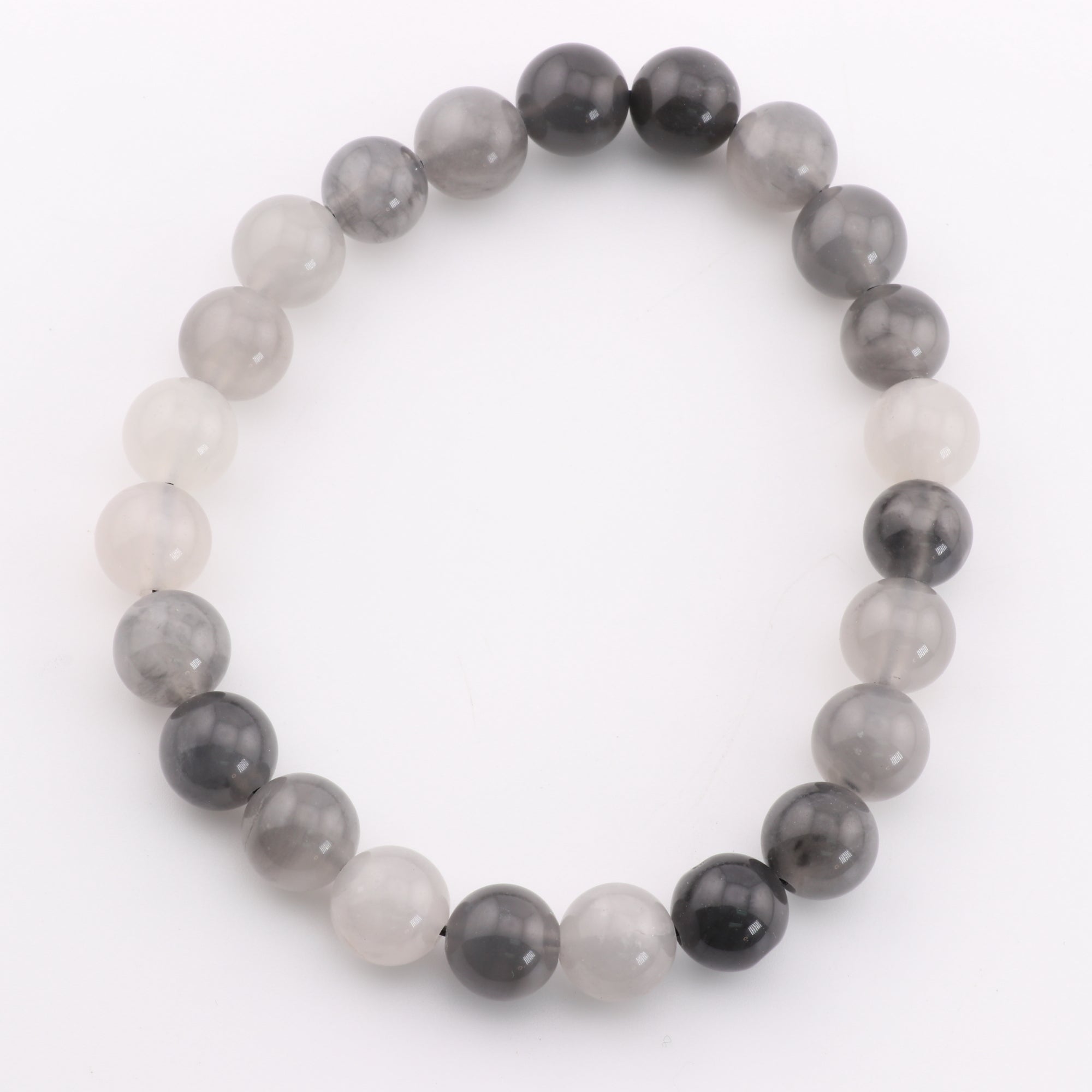 Cloudy Quartz Bracelet, No Metal, 8mm, 5 Pieces in a Pack #280