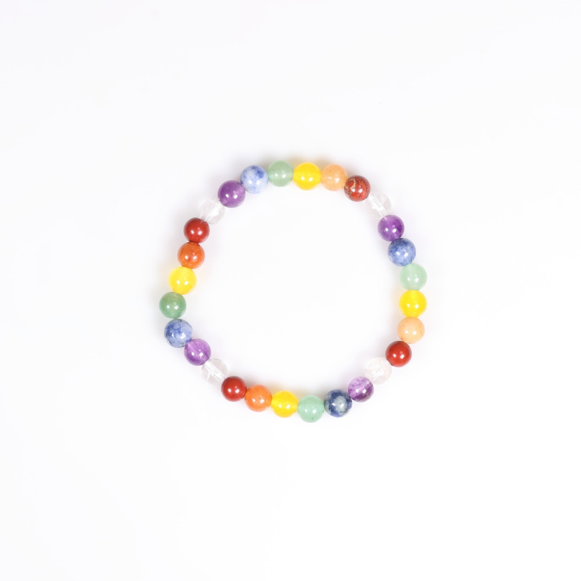 Natural & Synthetic Agate Bracelet, with Dyed Beads,Mix Color,  No Metal, 6 mm, 5 Pieces in a Pack, #010