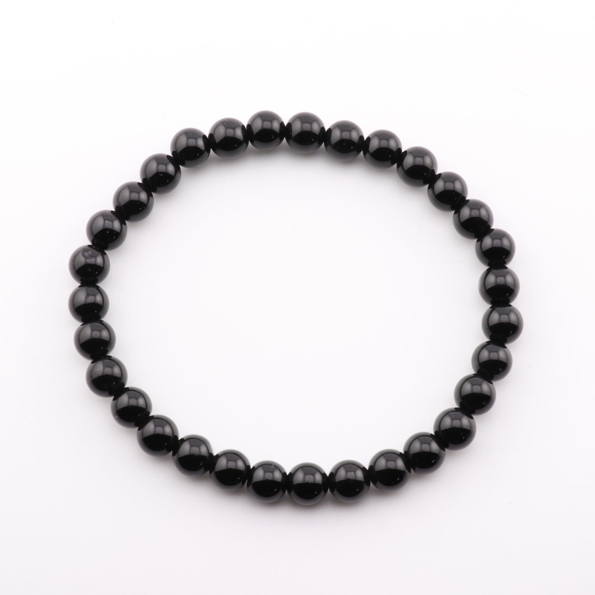 Natural Obsidian Bracelet, No Metal, 6mm, 5 Pieces in a Pack, #220