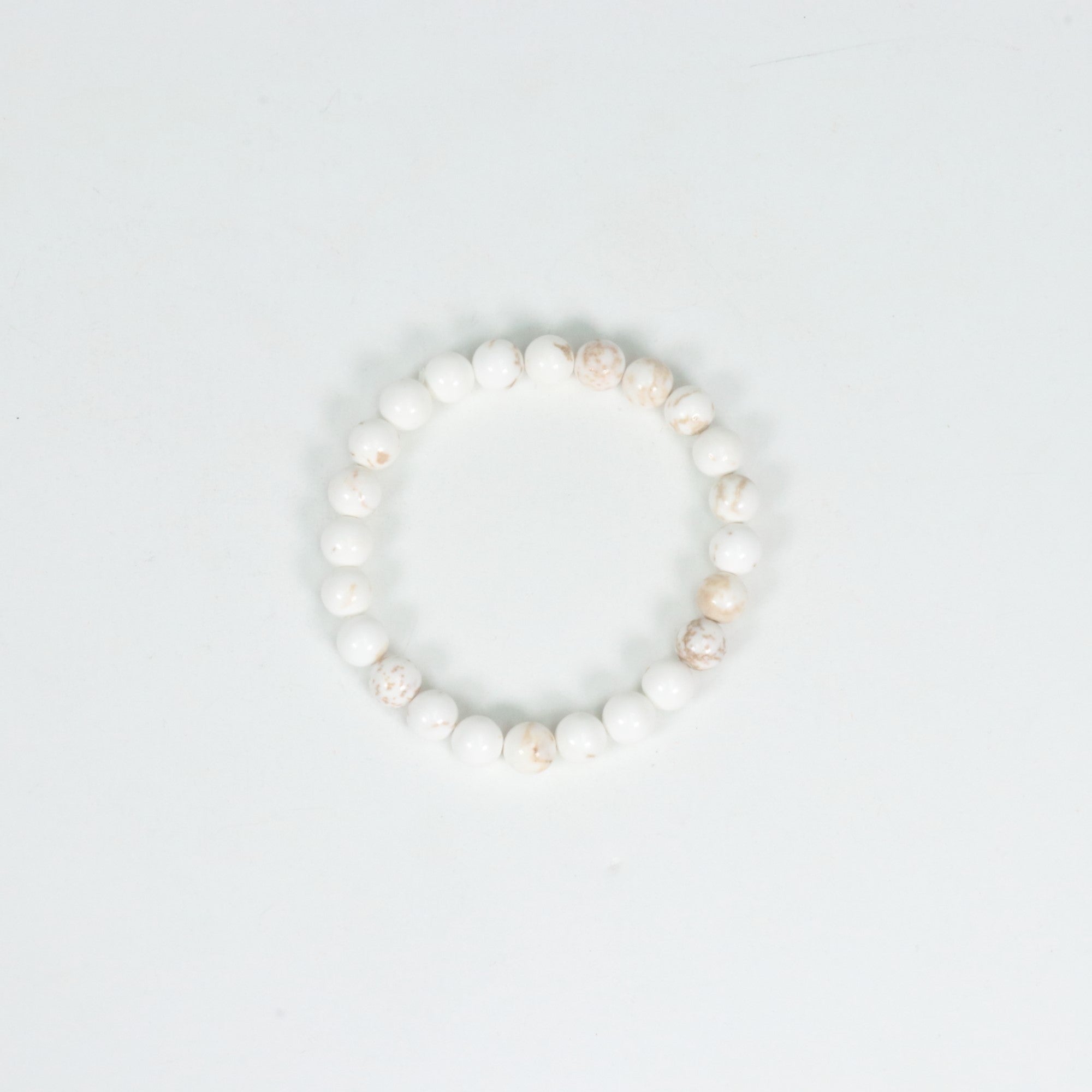 Magnesite, Metal Free Bracelet, 8mm, 5 Pieces in a Pack