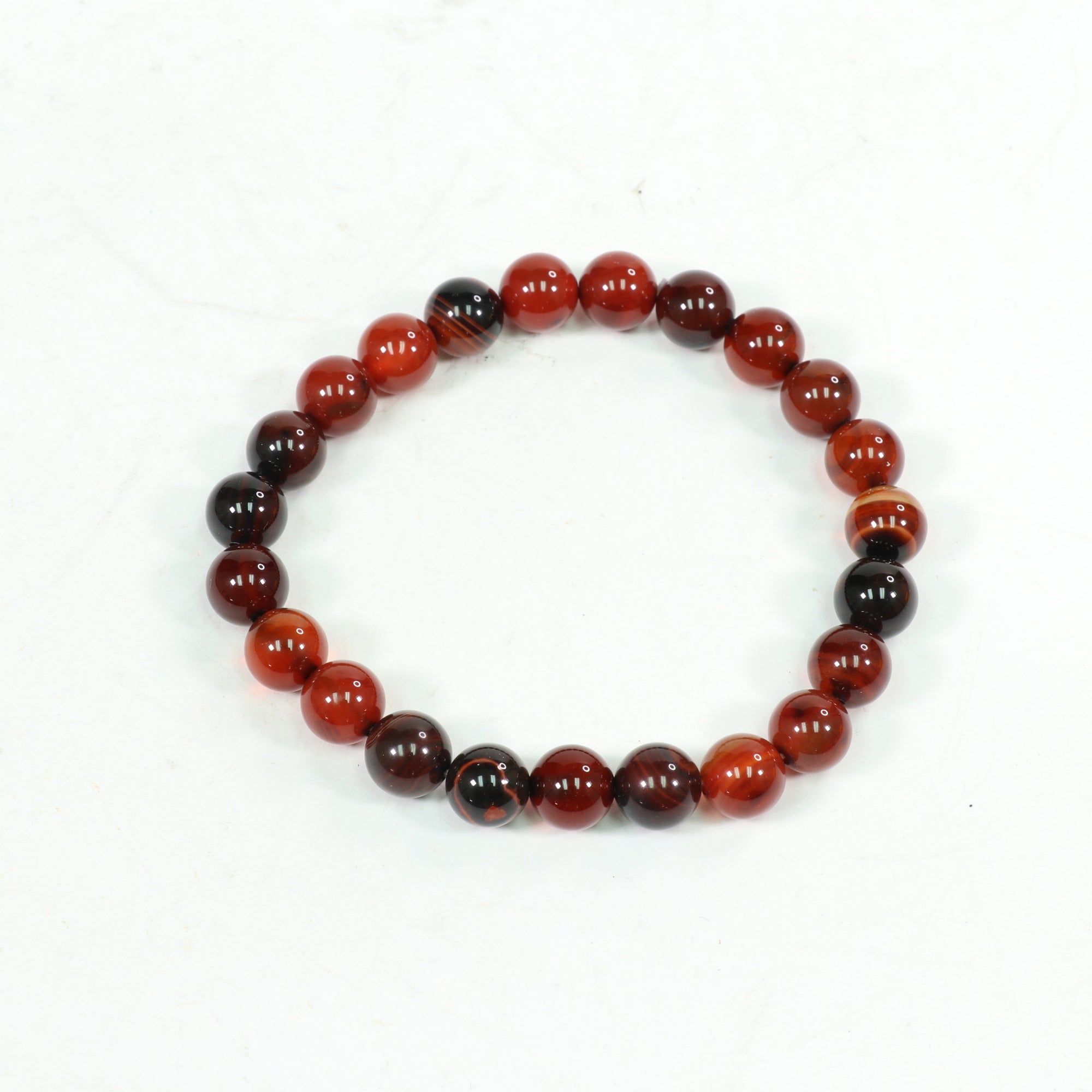 Natural Carnelian Bracelet, No Metal, 8mm, 5 Pieces in a Pack #196