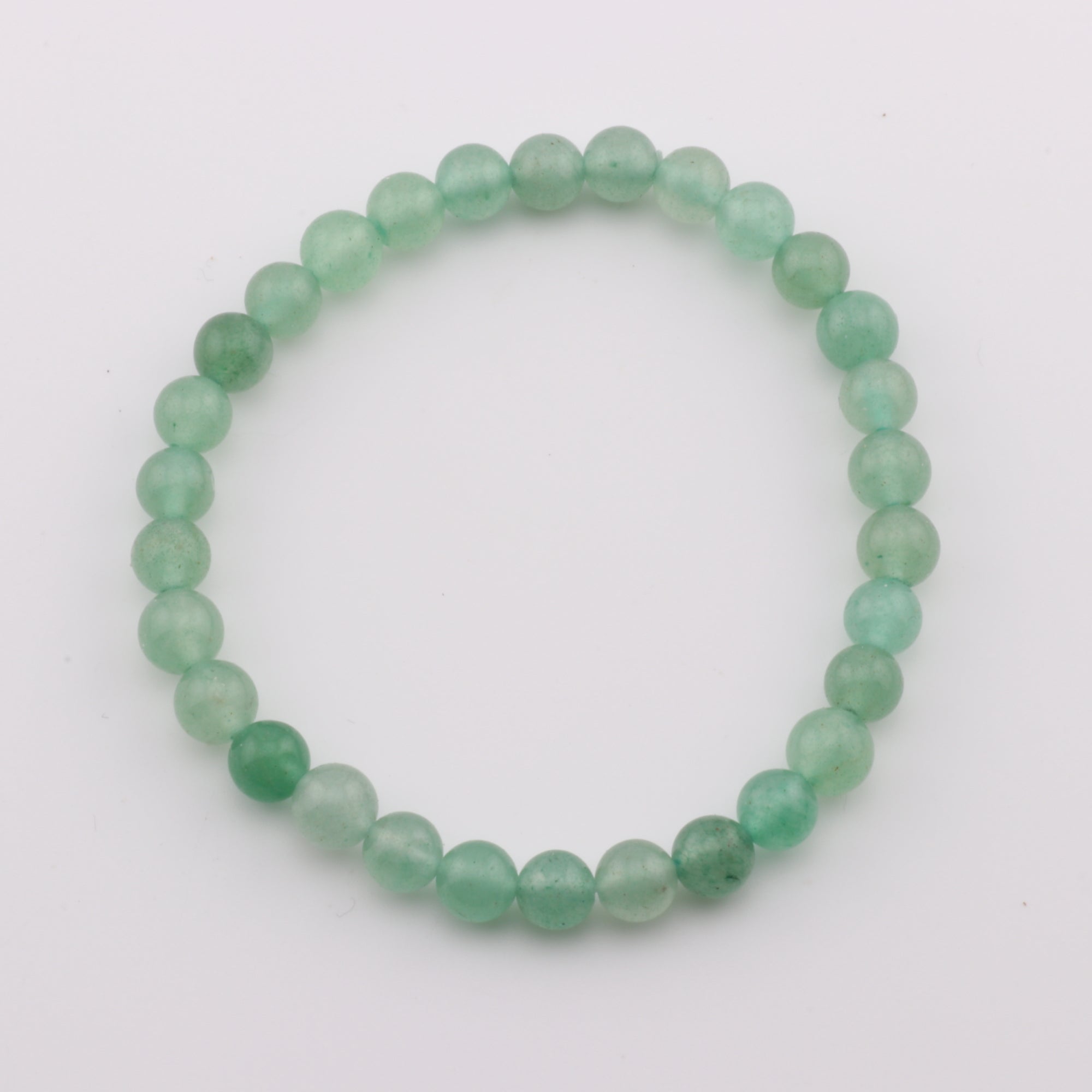 Natural Green Aventurine Bracelet 6mm, No Metal, 6mm, 5 Pieces in a Pack, #206