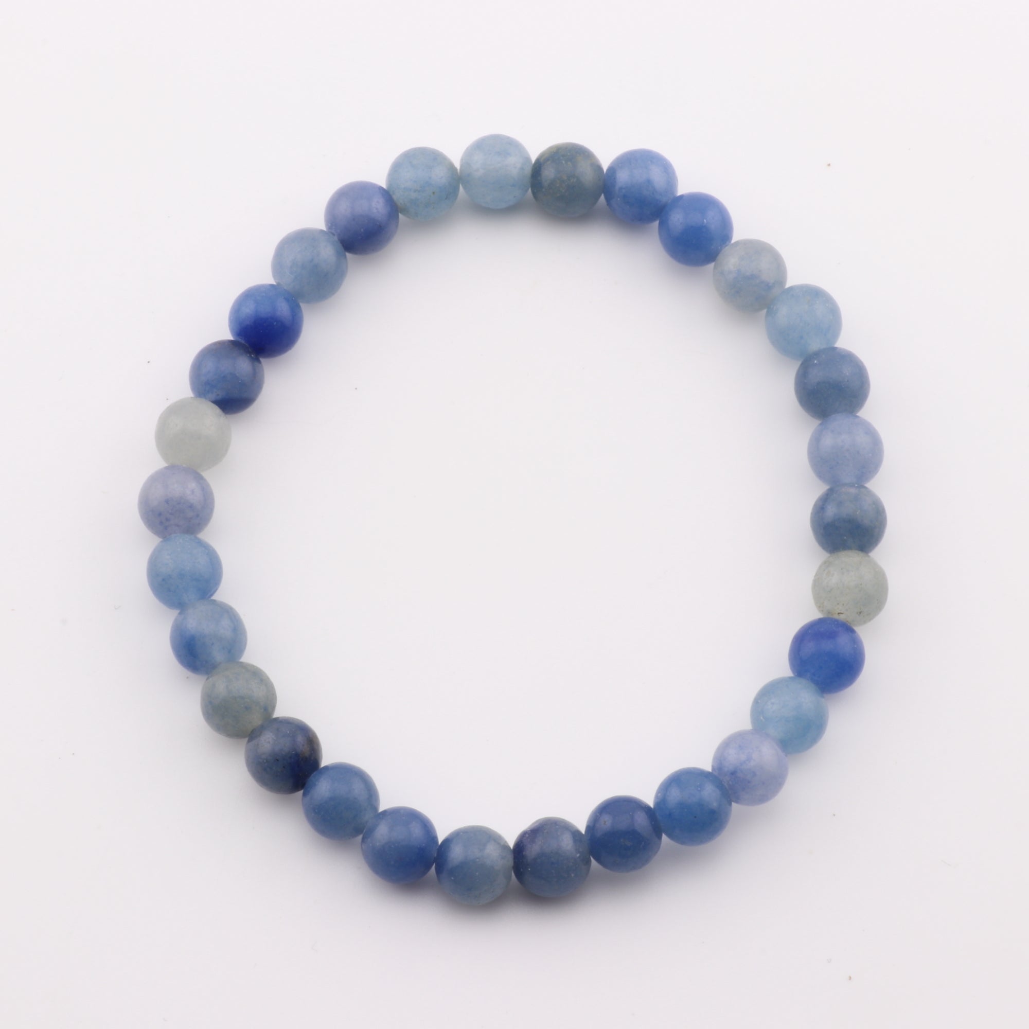 Natural Blue Aventurine Bracelet, 6mm, No Metal, 6mm, 5 Pieces in a Pack, #200