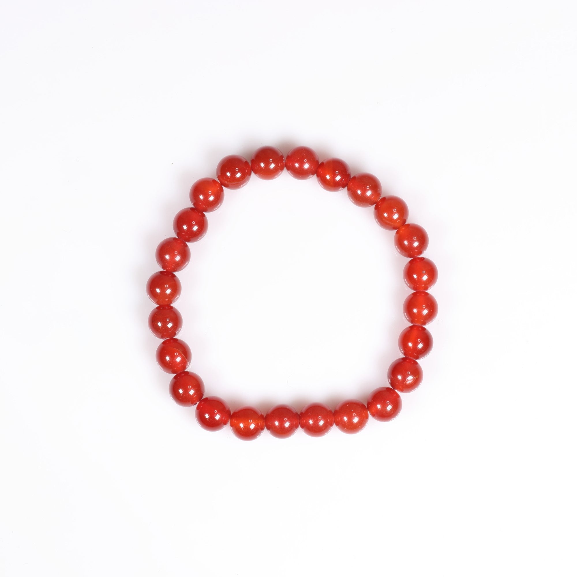 Natural Carnelian Bracelet, No Metal, 8 mm, 5 Pieces in a Pack #008