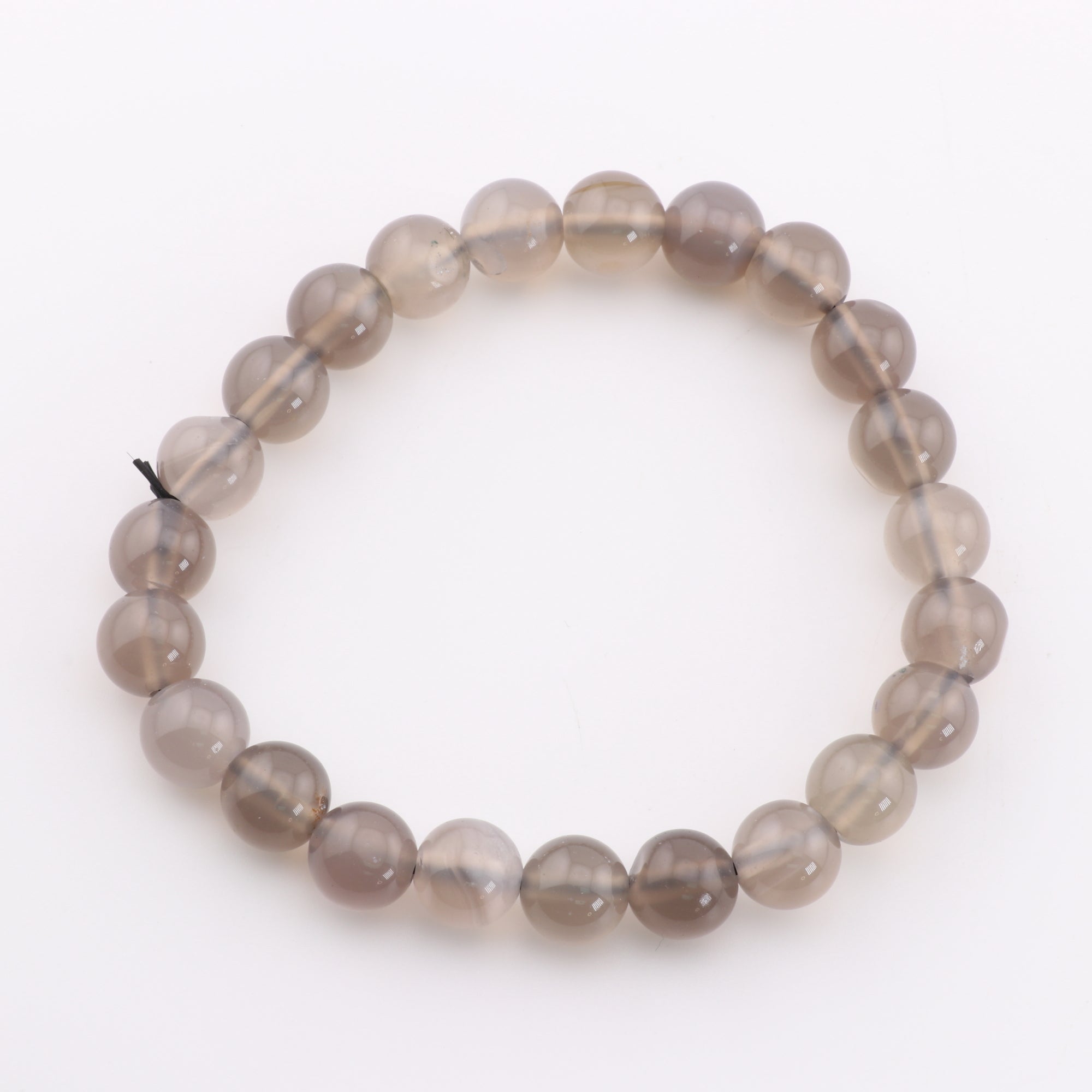 Grey Agate Bracelet, No Metal, 8mm, 5 Pieces in a Pack #283